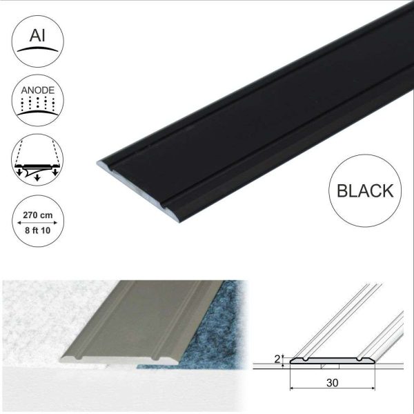 A02 30mm Anodised Aluminium Flat Self Adhesive Door Threshold Strip - Image 4