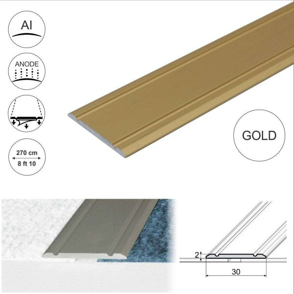 A02 30mm Anodised Aluminium Flat Self Adhesive Door Threshold Strip - Image 8