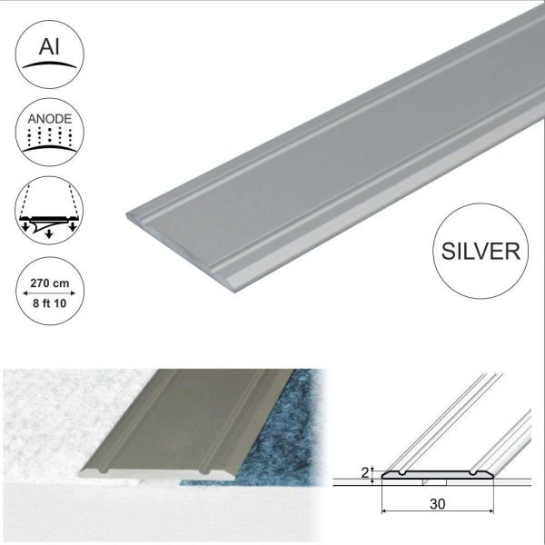 A02 30mm Anodised Aluminium Flat Self Adhesive Door Threshold Strip - Image 12