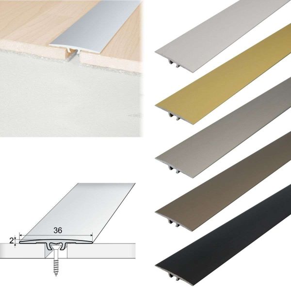 A68 36mm Anodised Aluminium Flat Door Threshold Strip - Image 2