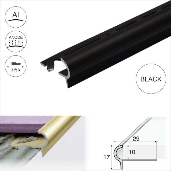 A80 29mm x 17mm x 10mm Stair Nosing Edge Trim Step Edging For Tiles - Image 4