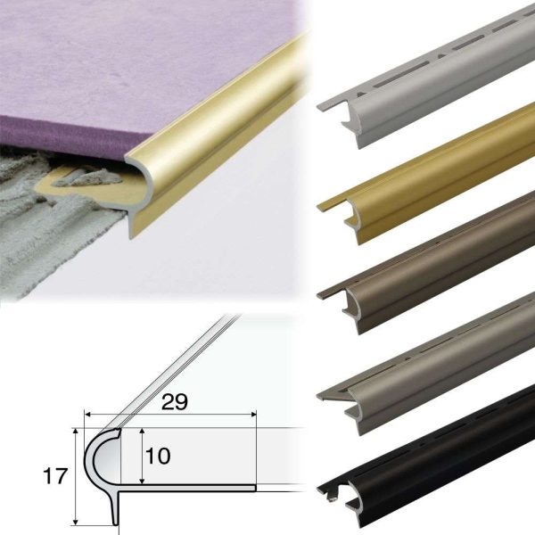 A80 29mm x 17mm x 10mm Stair Nosing Edge Trim Step Edging For Tiles - Image 3