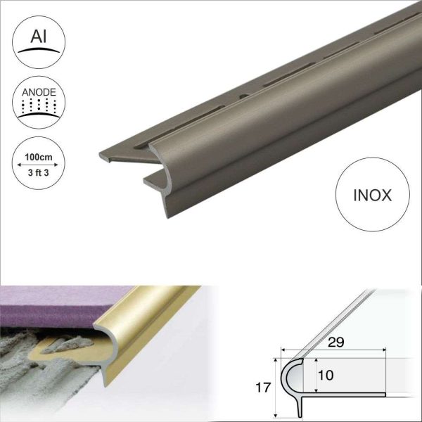 A80 29mm x 17mm x 10mm Stair Nosing Edge Trim Step Edging For Tiles - Image 10