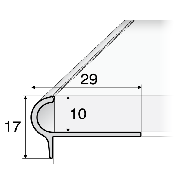 A80 29mm x 17mm x 10mm Stair Nosing Edge Trim Step Edging For Tiles - Image 2