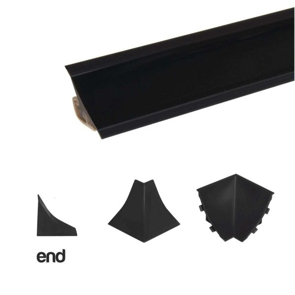 Finishing Elements for Worktop Profile Strip Splashback Edging Trim – Black, LEFT/RIGHT END