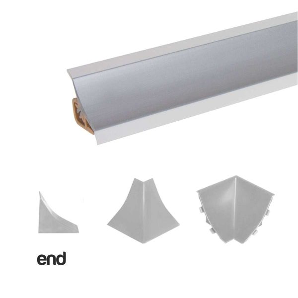 Finishing Elements for Worktop Profile Strip Splash back Edging Trim – Silver, LEFT/RIGHT END