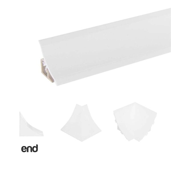 Finishing Elements for Worktop Profile Strip Splashback Edging Trim – White, LEFT/RIGHT END