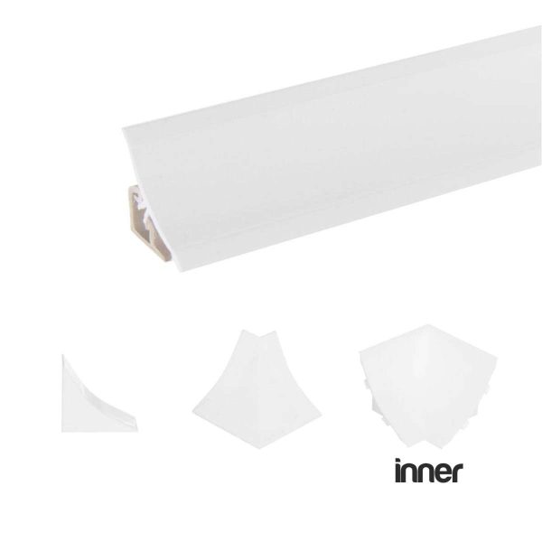 Finishing Elements for Worktop Profile Strip Splashback Edging Trim – White, INNER CORNER