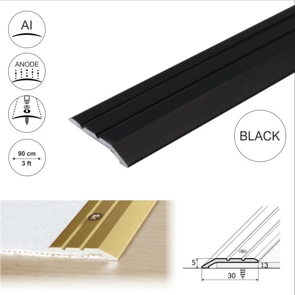 A01 30mm Anodised Aluminium Door Threshold Ramp Profile - Image 3