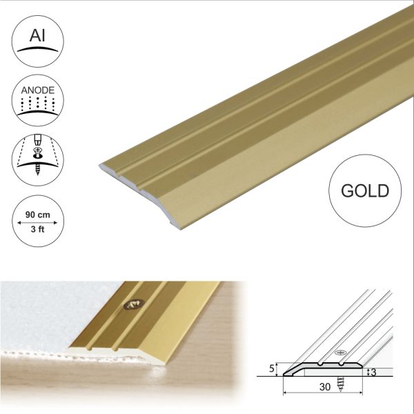 A01 30mm Anodised Aluminium Door Threshold Ramp Profile - Image 7