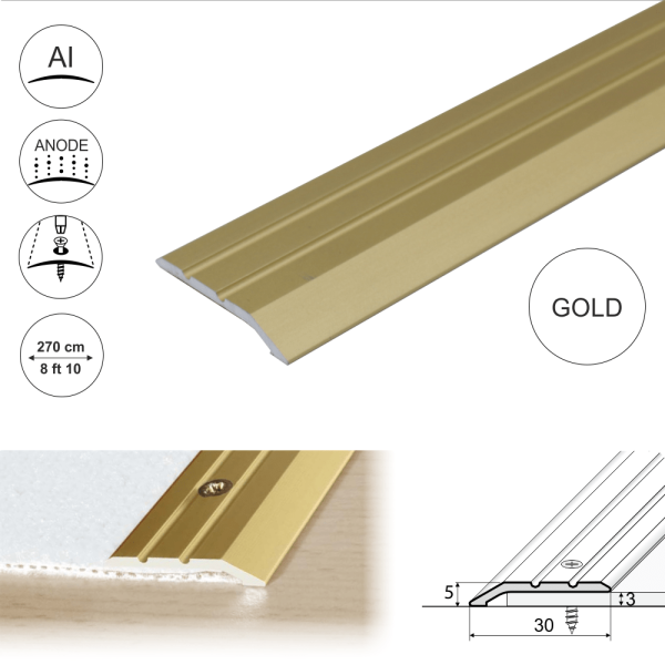 A01 30mm Anodised Aluminium Door Threshold Ramp Profile - Image 17