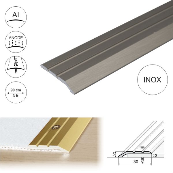 A01 30mm Anodised Aluminium Door Threshold Ramp Profile - Image 9