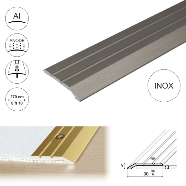 A01 30mm Anodised Aluminium Door Threshold Ramp Profile - Image 10