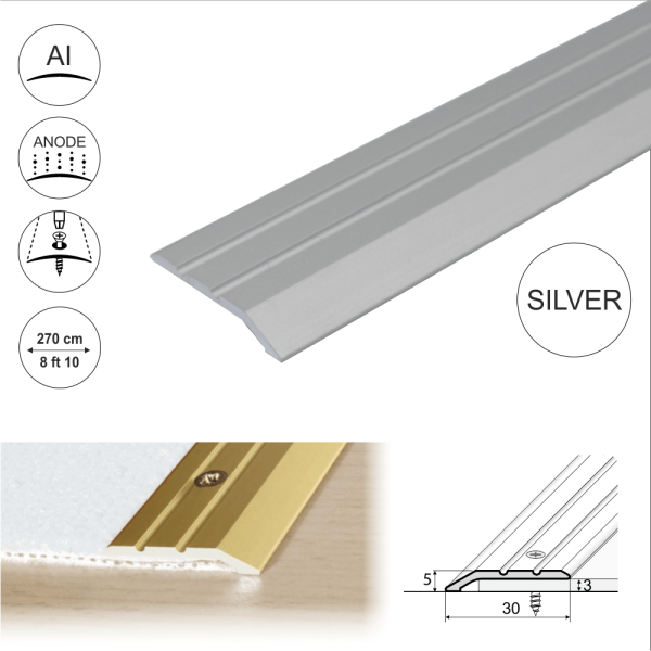 A01 30mm Anodised Aluminium Door Threshold Ramp Profile - Image 12