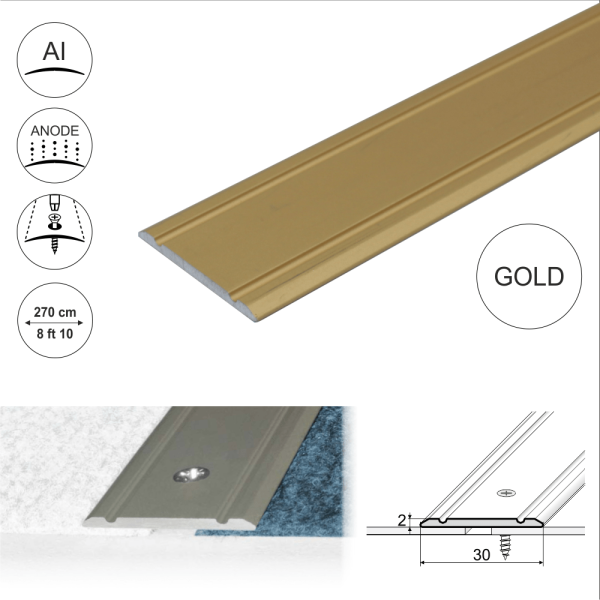 A02 30mm Anodised Aluminium Flat Door Threshold Strip - Image 8