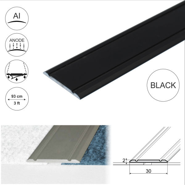 A02 30mm Anodised Aluminium Flat Door Threshold Strip - Image 3