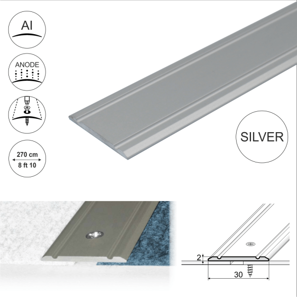 A02 30mm Anodised Aluminium Flat Door Threshold Strip - Image 12