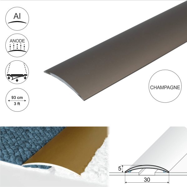 A03 30mm Anodised Aluminium Self Adhesive Door Threshold Strip - Image 4