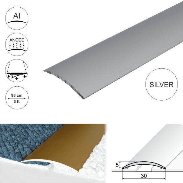 A03 30mm Anodised Aluminium Self Adhesive Door Threshold Strip - Image 7