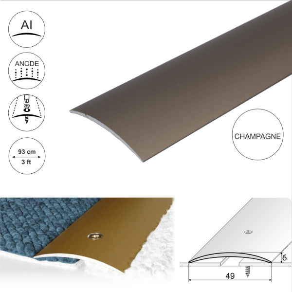 A04 49mm Anodised Aluminium Door Threshold Strip - Image 15