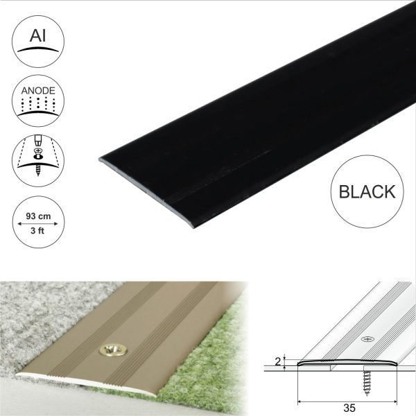 A08 35mm Anodised Aluminium Flat Door Threshold Profile - Image 3