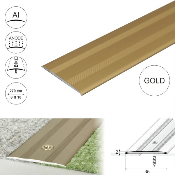 A08 35mm Anodised Aluminium Flat Door Threshold Profile - Image 6