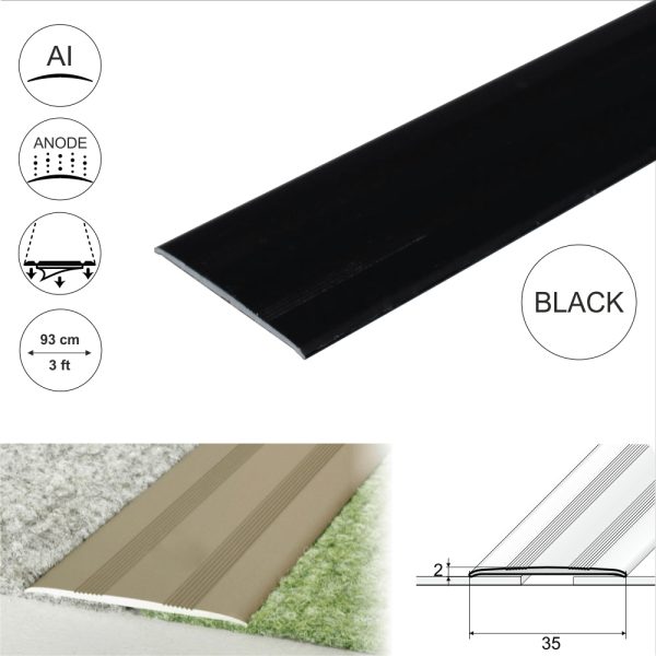 A08 35mm Anodised Aluminium Flat Self Adhesive Door Threshold Strip - Image 3