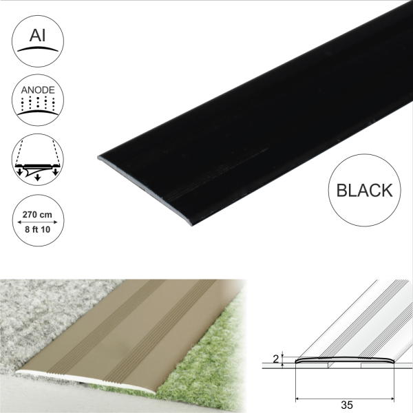 A08 35mm Anodised Aluminium Flat Self Adhesive Door Threshold Strip - Image 12