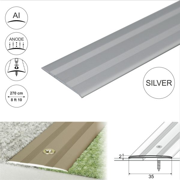 A08 35mm Anodised Aluminium Flat Door Threshold Profile - Image 8