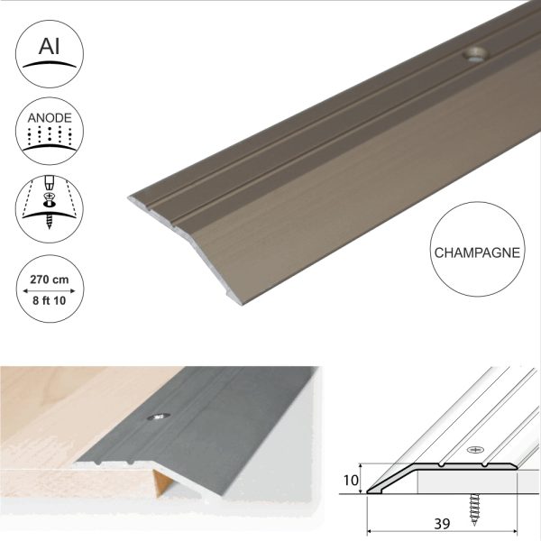 A11 40mm Anodised Aluminium Door Threshold Ramp Profile - Image 6