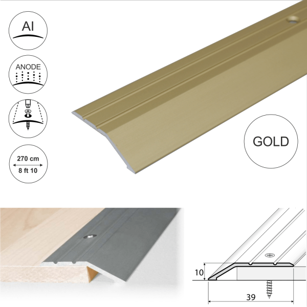 A11 40mm Anodised Aluminium Door Threshold Ramp Profile - Image 8