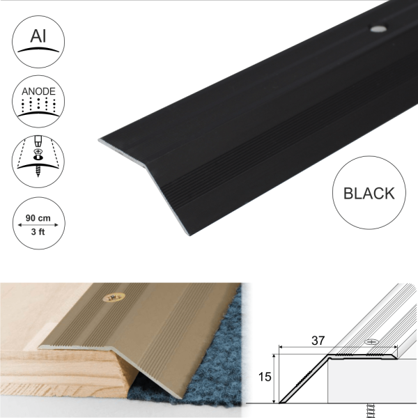 A39 37mm Anodised Aluminium Door Threshold Ramp Profile - Image 3