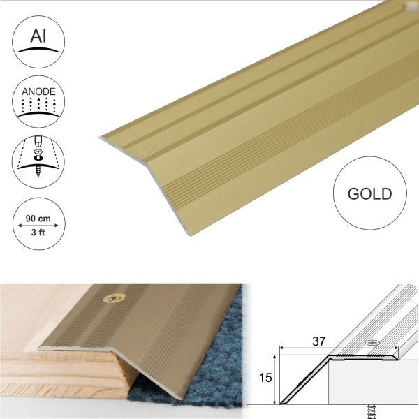 A39 37mm Anodised Aluminium Door Threshold Ramp Profile - Image 7