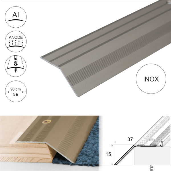 A39 37mm Anodised Aluminium Door Threshold Ramp Profile - Image 9