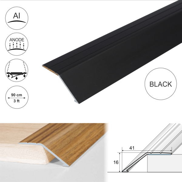 A47 41mm Anodised Aluminium Self Adhesive Door Threshold Ramp Profile - Image 3