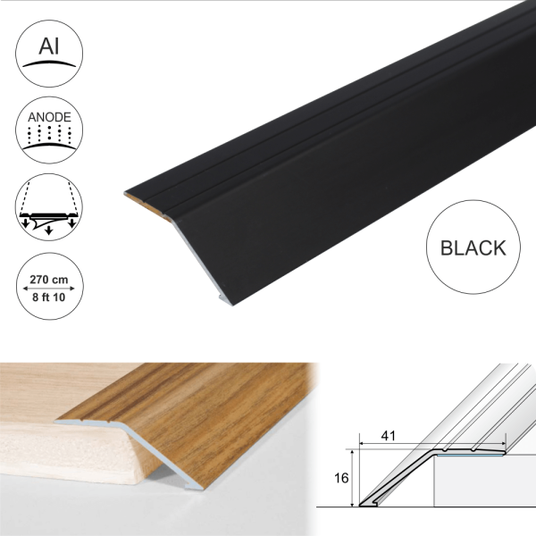 A47 41mm Anodised Aluminium Self Adhesive Door Threshold Ramp Profile - Image 4