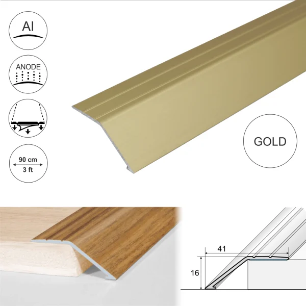 A47 41mm Anodised Aluminium Self Adhesive Door Threshold Ramp Profile - Image 7