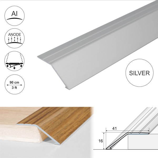 A47 41mm Anodised Aluminium Self Adhesive Door Threshold Ramp Profile - Image 11