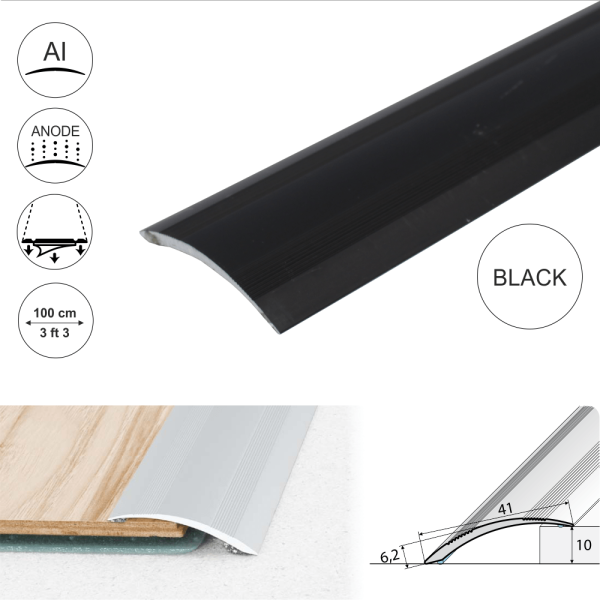 A48 41mm Anodised Aluminium Self Adhesive Door Threshold Ramp Profile - Image 3