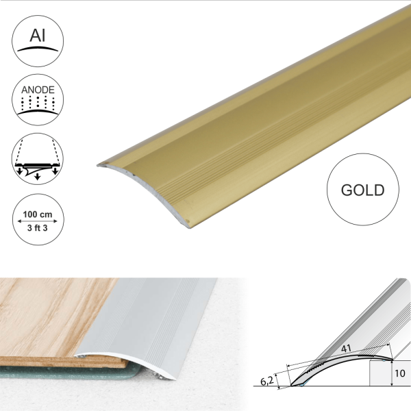 A48 41mm Anodised Aluminium Self Adhesive Door Threshold Ramp Profile - Image 7