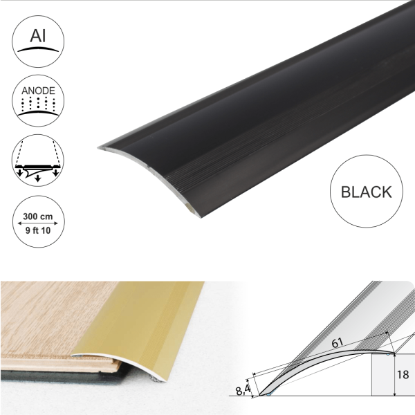 A49 61mm Anodised Aluminium Self Adhesive Door Threshold Ramp Profile - Image 4