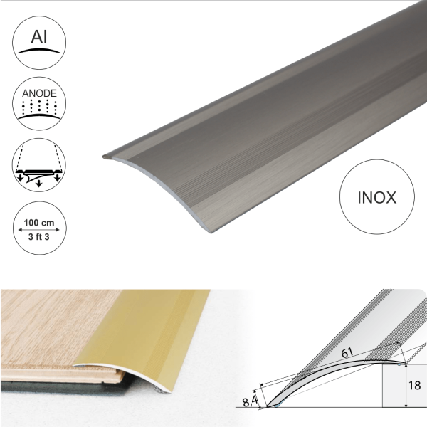 A49 61mm Anodised Aluminium Self Adhesive Door Threshold Ramp Profile - Image 9