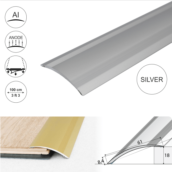 A49 61mm Anodised Aluminium Self Adhesive Door Threshold Ramp Profile - Image 11