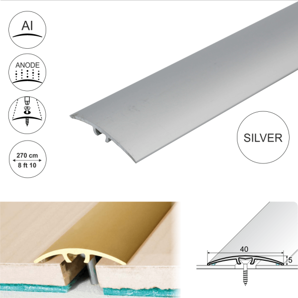 A64 40mm Anodised Aluminium Door Threshold Strip - Image 12