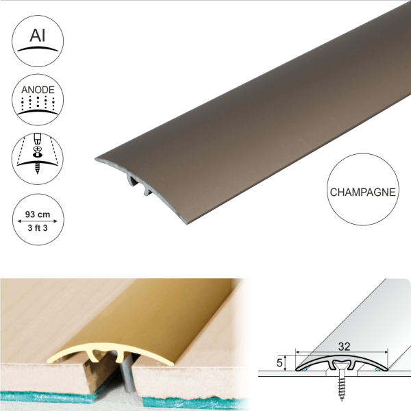 A66 32mm Anodised Aluminium Door Threshold Strip - Image 5