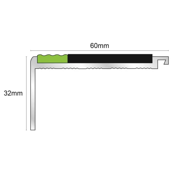 AHD05 60 x 32mm Non Slip Tredsafe Stair Nosing - Image 2