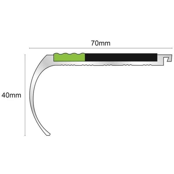 AHD07 70 x 40mm Non Slip Stair Nosing - Image 2