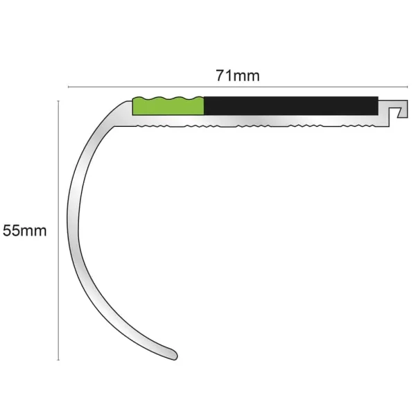 AHD08 71 x 55mm Non Slip Tredsafe Stair Nosing - Image 2