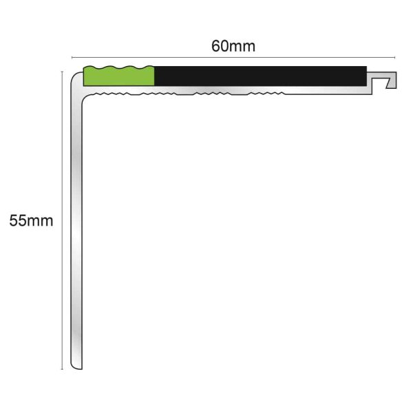 AHD17 60 x 55mm DDA Compliant Non Slip Stair Nosing - Image 2