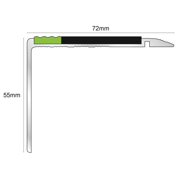 AHD22 72 x 55mm Non Slip Tredsafe DDA Compliant Stair Nosing - Image 2